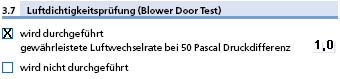 Blower-Door-Test als Teil der Baubeschreibung